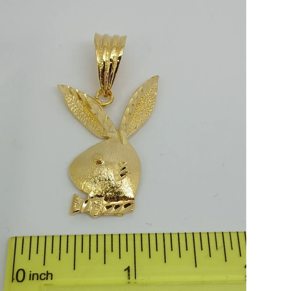 Karatbond Vintage Playboy Bunny Pendant Gold Diamond Cut Y2K NOS Made in USA